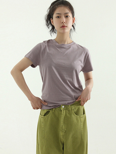 basic 基础短袖 silket tee 纯色T恤百搭休闲学院风 half 韩国代购