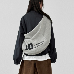 printed hoody 韩国代购 字母卫衣式 bag 系带单肩包 25F