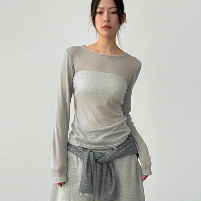 Localmansion韩代半透长袖T恤