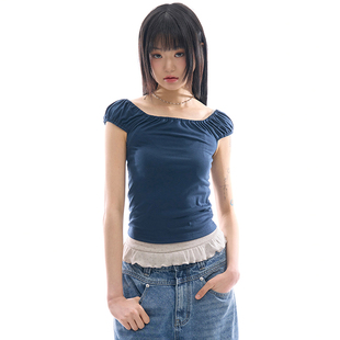 韩国代购Raucohouse Blooming puff slim tee 打底短袖T恤上衣