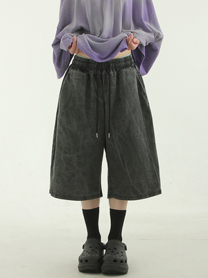 Localmansion韩代做旧纹理半腿裤