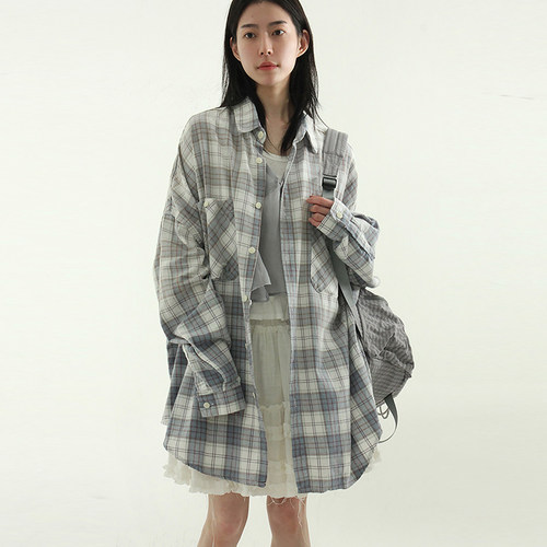 Localmansion韩代格子衬衫