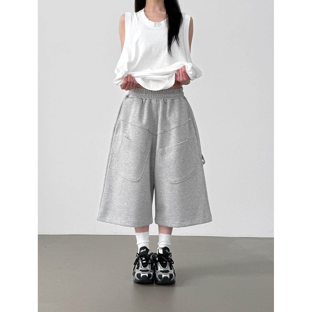韩代26 river pocket bermuda banding pants (unisex)宽松七分裤