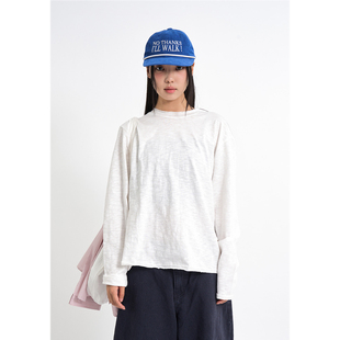 Raucohouse韩代 Cutoff slab long sleeve 宽松长袖T恤上衣百搭