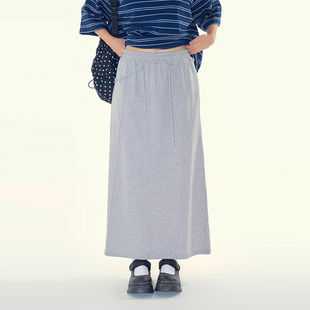 Mellow skirt ribbanding long 休闲长裙 sweat 韩代Raucohouse