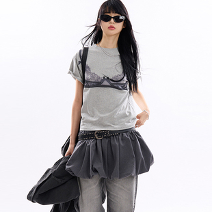 韩国代购Raucohouse Carroll balloon banding mini skirt 短裙