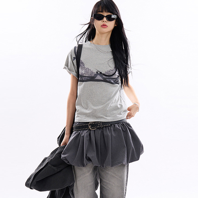 Raucohouse韩代褶皱迷你短裙