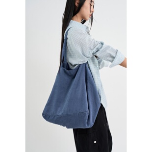 Raucohouse韩代 Cube Beach Tote Bag 设计师款复古简约单肩包