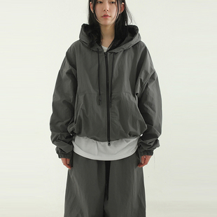 cropped paper hood jacket 连帽拉链外套 国内现货23S unisex