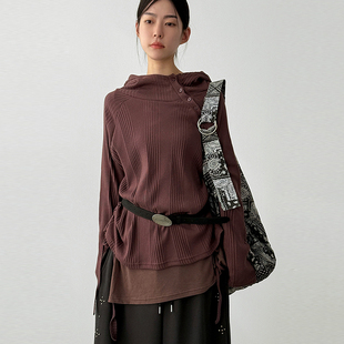 golgi 卫衣 帽衫 长袖 hoody neck button oblique 25F 韩国代购