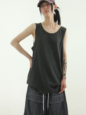 Localmansion韩代水洗棉宽松背心