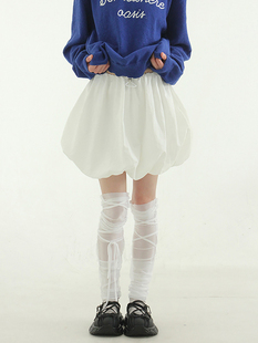 韩国代购24S/S paper balloon string mini skirt 设计师宽松短裙