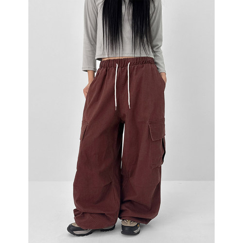 BLACKUP韩代水洗宽松工装裤