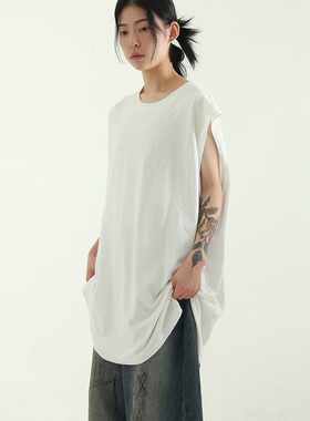 韩代23F/W oversize sleeveless silket cotton tee (unisex)背心