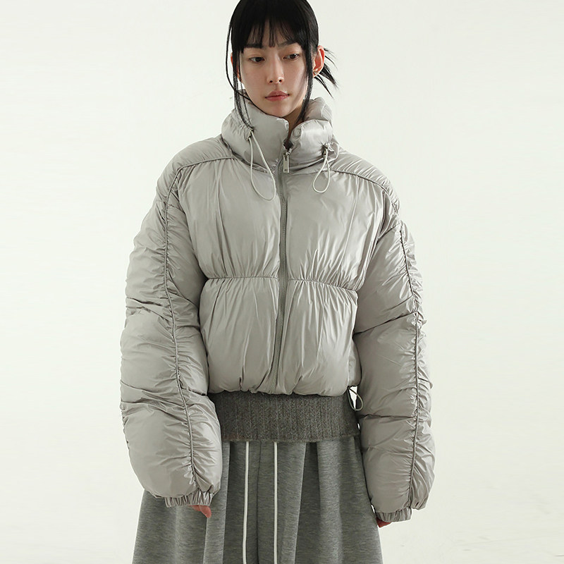 韩国代购24 high neck shirring padding jumper设计师款棉服外套