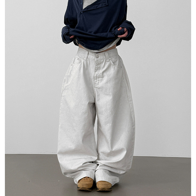 Localmansion韩代松紧腰宽松长裤