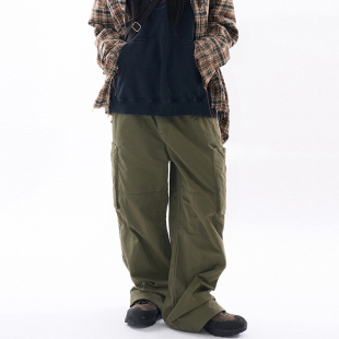 cargo 韩代Raucohouse zipper 口袋工装 长裤 pants Arcana wide