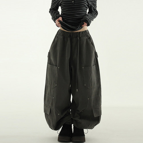 Localmansion韩代宽松抽绳长裤