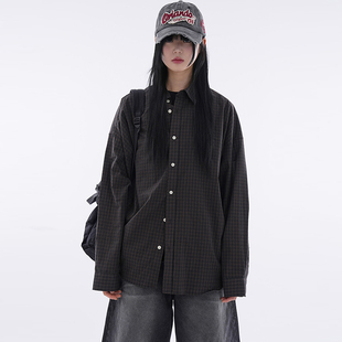 韩代Raucohouse Oscar city boy oversized check shirt 格子衬衫