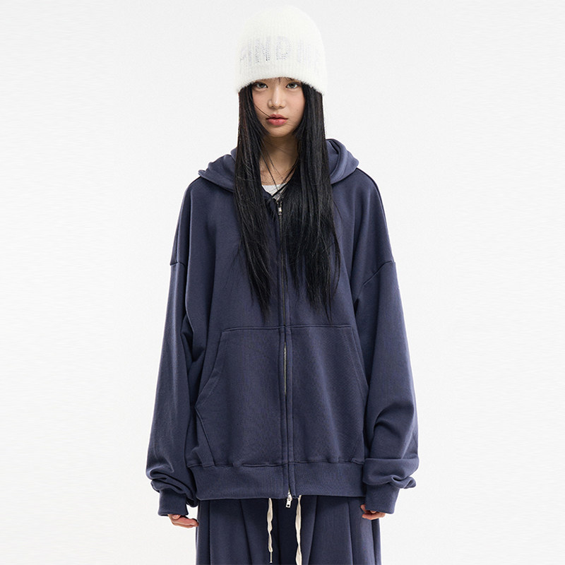韩代Raucohouse Paris over fit sweat hooded zip-up 连帽卫衣