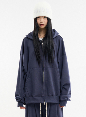 韩代Raucohouse Paris over fit sweat hooded zip-up 连帽卫衣