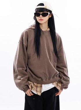韩代Raucohouse Maclean washed crop sweatshirt 宽松做旧卫衣