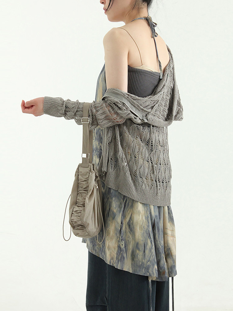 韩国代购23S/S paper shirring hobo bag 抽绳手提包百搭都市休闲