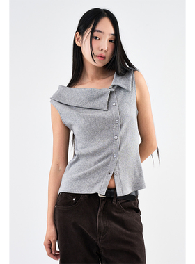 Raucohouse韩代 Modi Asymmetrical Top 设计师款不对称无袖上衣