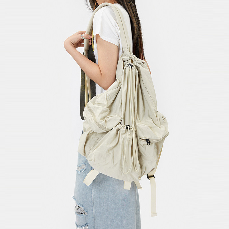 韩国代购 Raucohouse Draw string bucket backpack 抽绳双肩背包