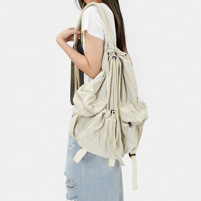韩国代购 Raucohouse Draw string bucket backpack 抽绳双肩背包