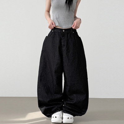 Localmansion韩代扎线宽松长裤