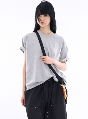 韩国代购Raucohouse Kind Loose crop T-shirt 基础短袖百搭T恤
