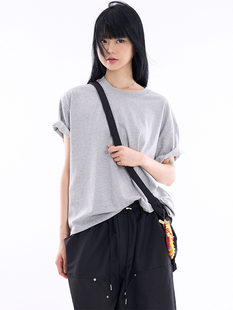 韩国代购Raucohouse Kind Loose crop T-shirt 基础短袖百搭T恤