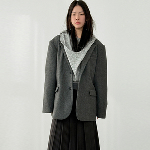 wool blazer jacket 毛呢西服夹克外套 韩国代购 unisex 25F