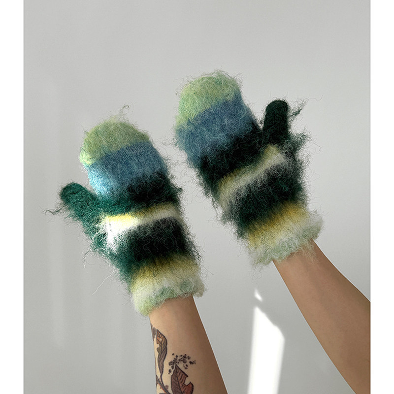 Localmansion韩代混色毛绒手套