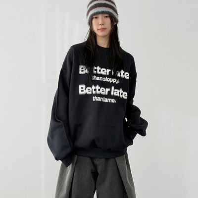 Localmansion韩代字母加绒卫衣