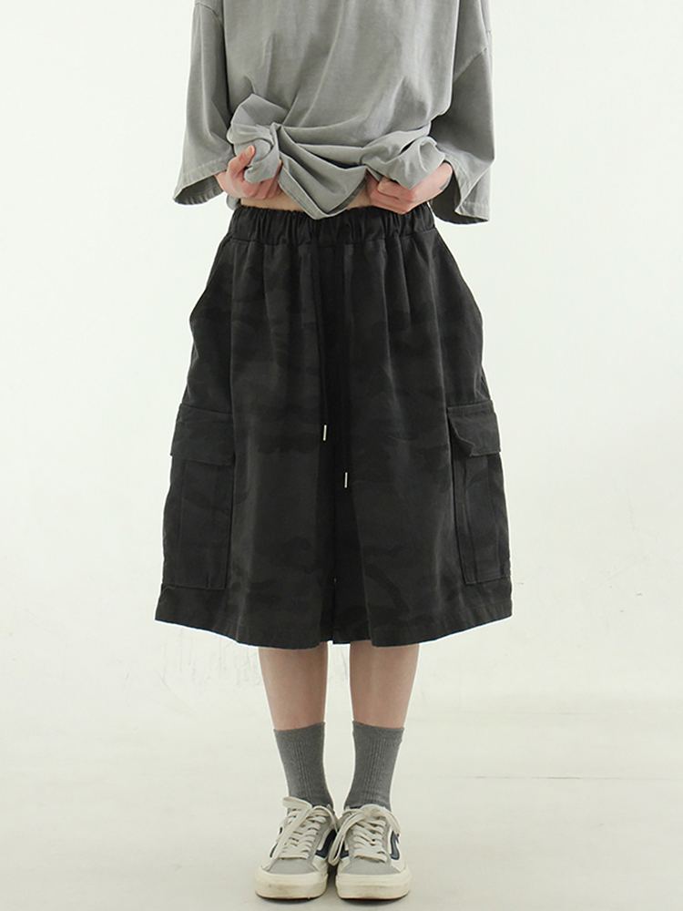 Localmansion韩代迷彩工装半腿裤