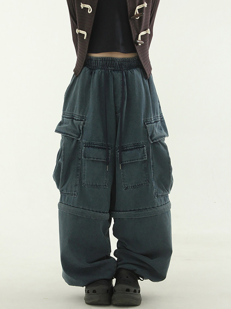 韩代23 multi pocket 2way denim banding pants 裤腿可拆牛仔裤