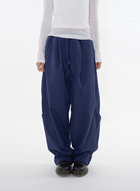 韩代Raucohouse Base pintuck sweat pants 抽绳松紧腰卫裤百搭