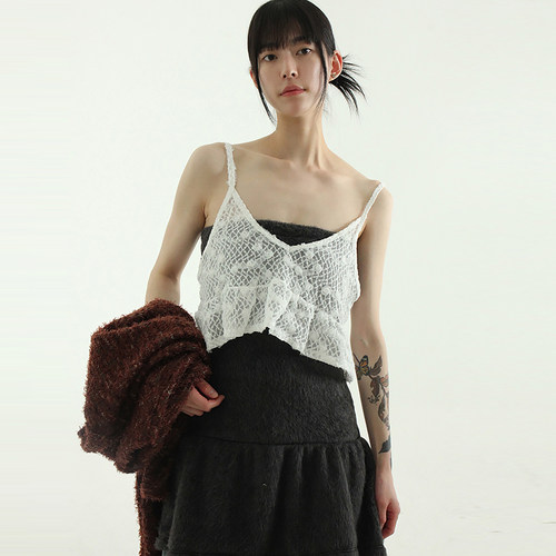 Localmansion韩代蕾丝吊带上衣