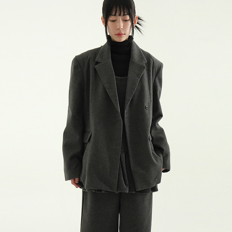 Localmansion韩代系扣西服夹克