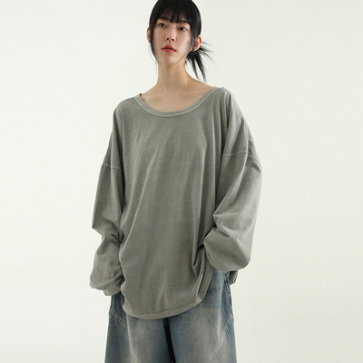 Localmansion韩代水洗做旧长袖T