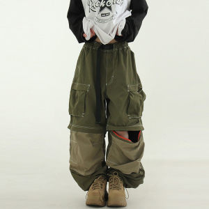 Localmansion韩代裤腿可拆工装裤