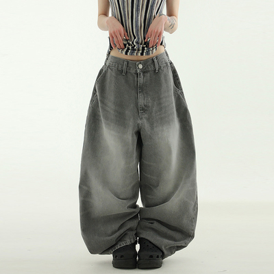 Localmansion韩代宽松水洗牛仔裤