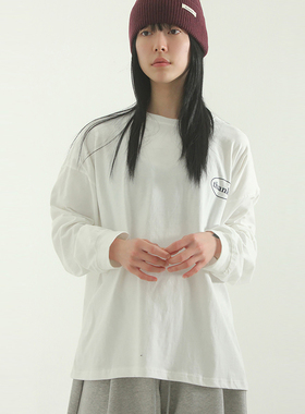 韩国代购25A/W thanks printed cotton tee (unisex) 长袖字母T恤
