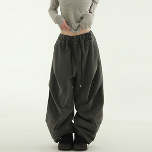 banding pin 裤 unisex pants cotton peach tuck oblique 韩代25