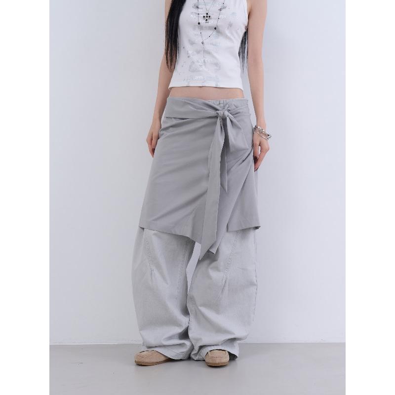 lowear韩代不对称系带半身裙