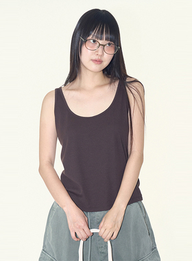 韩代Raucohouse Soriel ribbed U-neck sleeveless 基础内搭背心