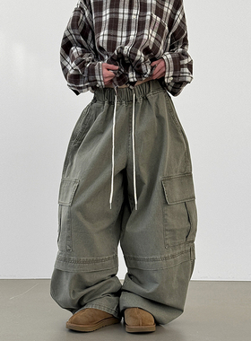 韩代26 section pigmented cargo balloon banding pants(unisex)