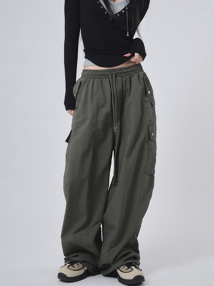 韩代Raucohouse Bread cargo wide banding pants 口袋工装长裤